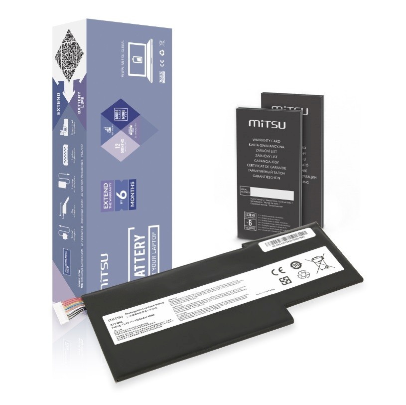 Mitsu sülearvuti aku MITSU BTY-M6K MS-17B4 4300mAh 49Wh 11,4V