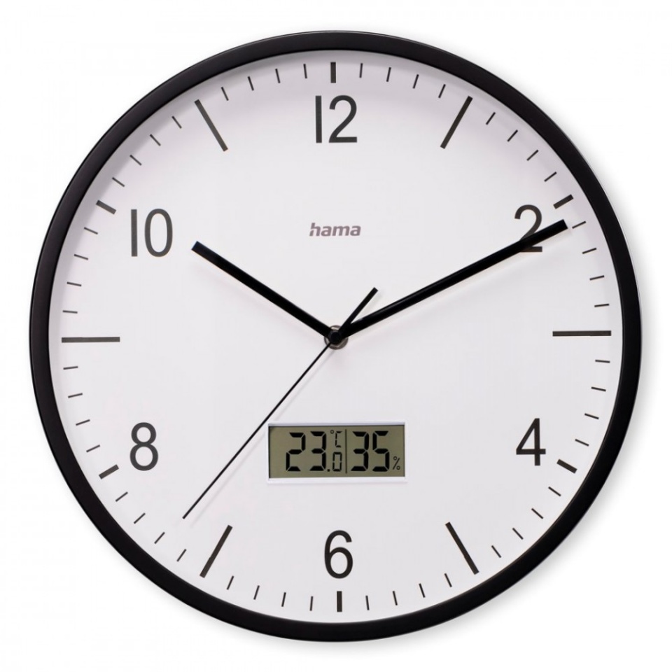 Hama seinakell Lanzarote Wall Clock, 35cm, must