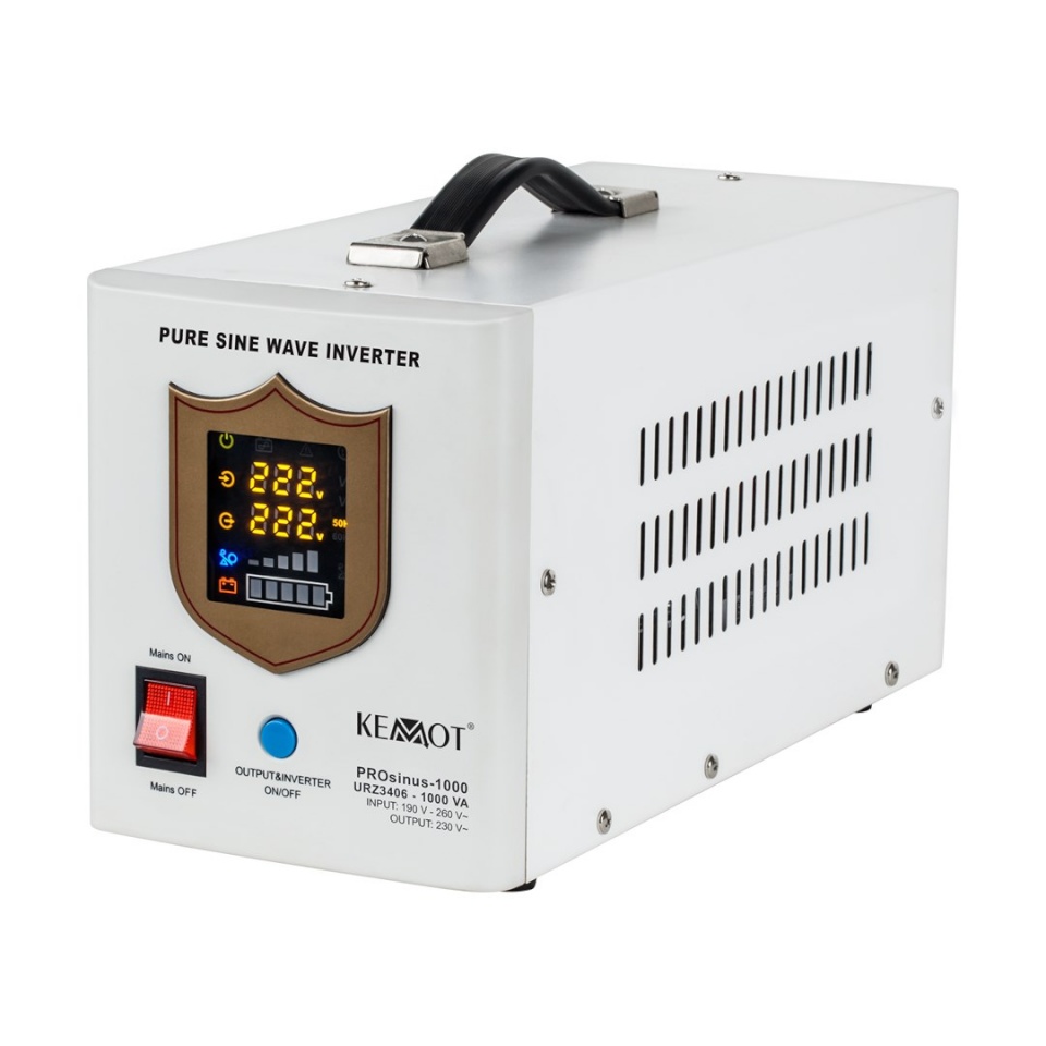 KEMOT PROsinus-1000 emergency power supply unit – a pure sine wave inverter with a 12V charging function, 230V, 1000VA/700W