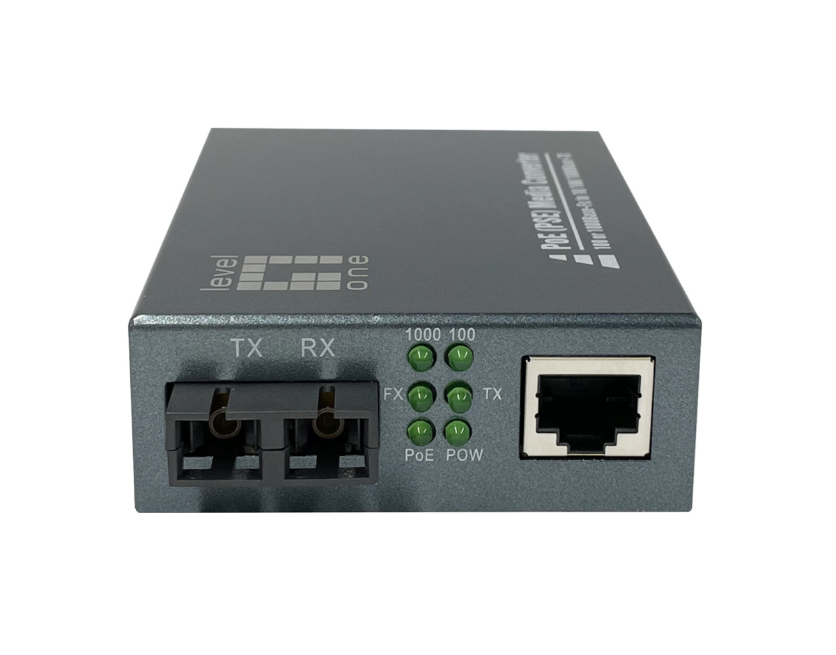 LevelOne GB adapter RJ45->SC 1Gbps SM PoE 1310nm 20km
