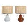 Home ESPRIT laualamp valge naturaalne Terrakota metall Bambus 50 W 220 V 22x22x33cm (2tk)
