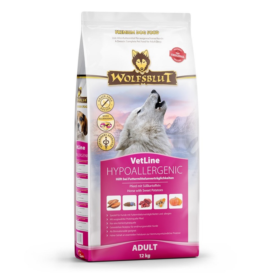 Wolfsblut kuivtoit koerale VetLine Hypoallergenic Adult Horse, 12kg 