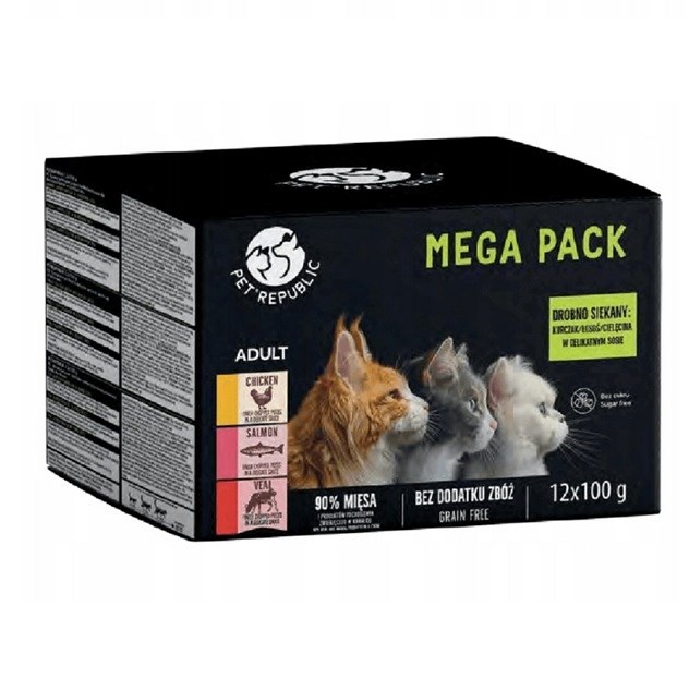 Petrepublic kassitoit Mega Pack Chicken, Salmon, Veal, 12x100g