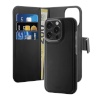 Puro Wallet Detachable MagSafe 2-in-1 PU Leather Case with Flap and Wallet for iPhone 16 Pro Max - Black