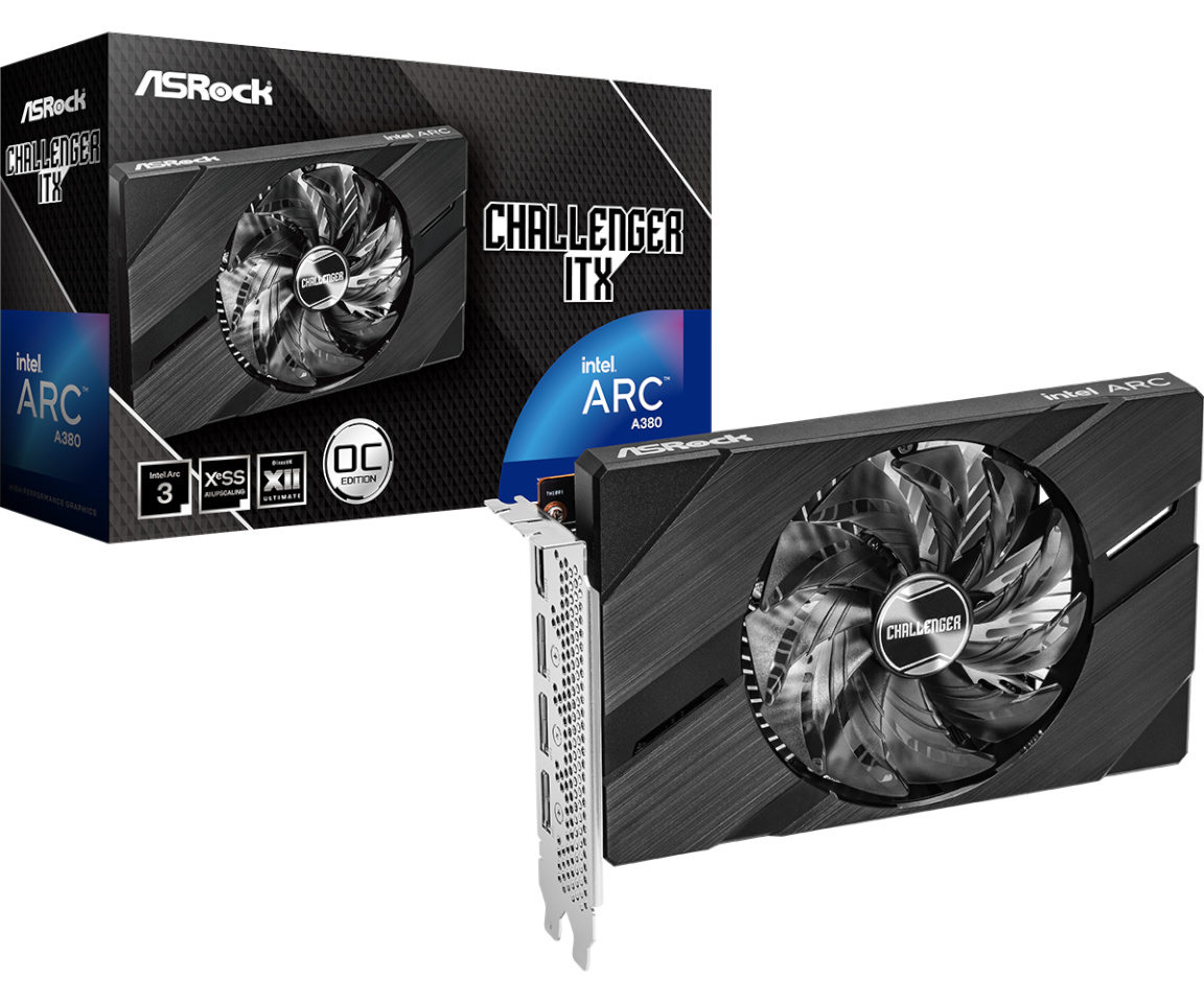 ASRock videokaart Intel Arc A380 Challenger ITX 6GB OC GDDR6, 90-GA3KZZ-00UANF