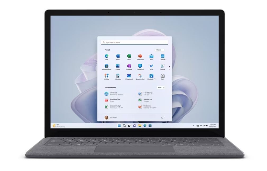 Microsoft sülearvuti Microsoft Surface Laptop 5 13.5“ R8N−00009, 16GB, 512GB, Iris XE Graphics, Win11Home, Platinum Microsoft
