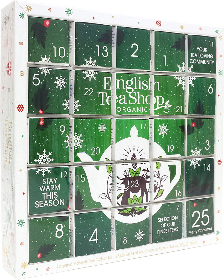 English Tea Shop advendikalender Organic Tea Christmas Calendar Green, 6 x 50g, 25tk