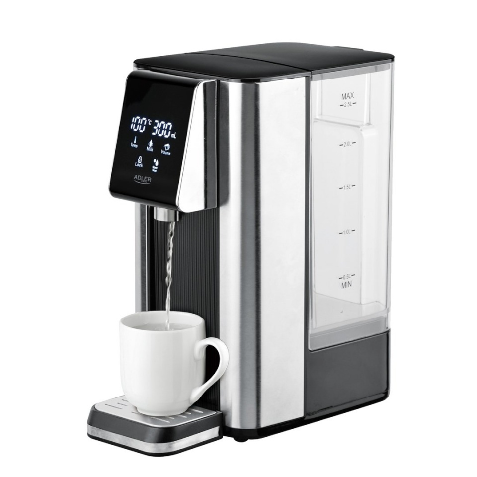 Adler veekeetja Hot Water Dispenser AD 1356 2,5L must, hõbedane