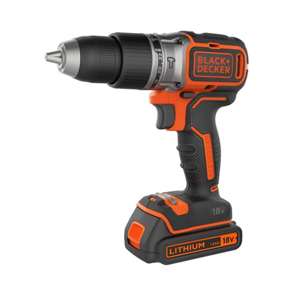 Black+Decker akutrell BCD383D2XK-QW Hammer Drill/Case + 2x2.0ah Screwdriver, 18V, oranž/must