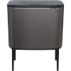 Brabantia prügikast Touch Waste Bin Bo Platinum 11 + 23L, tumehall