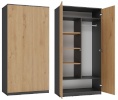 Top E Shop riidekapp SD-90 ANT/ART KPL bedroom wardrobe/closet 7 shelves 2 doors