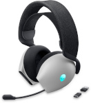 Dell kõrvaklapid Alienware Dual Mode Wireless Gaming Headset AW720H Over-Ear, Built-in mikrofon, Lunar Light, Noise canceling, Wireless