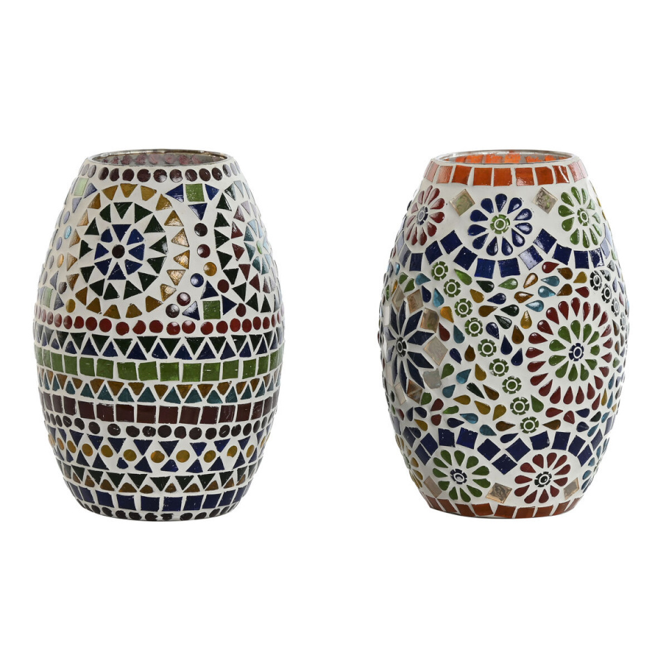 Home ESPRIT laualamp Mitmevärviline Alumiinium Kristall 220 V 14x14x19cm (2tk)