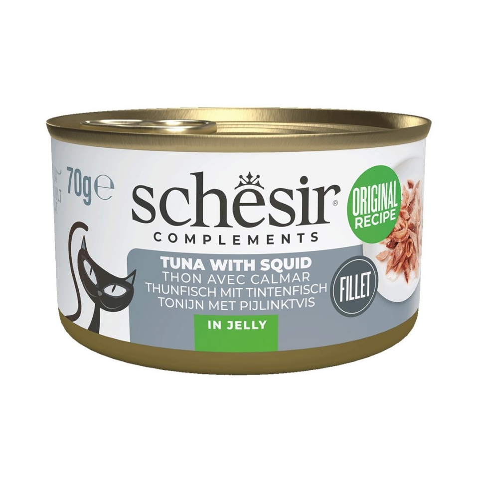Agras Pet Foods kassitoit Schesir Complements Tuna with Squids In Jelly, 70g