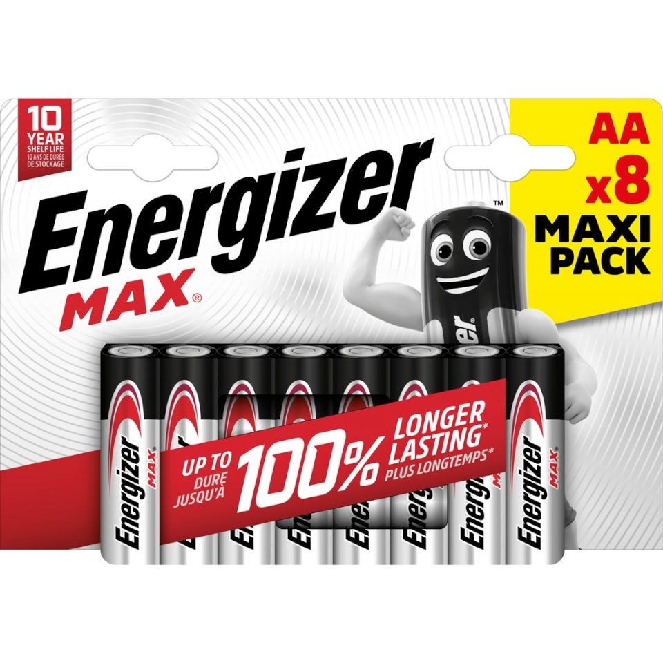 Energizer patarei BATTERIES ALKALINE MAX AA LR6, 8tk, ECO PACKAGING