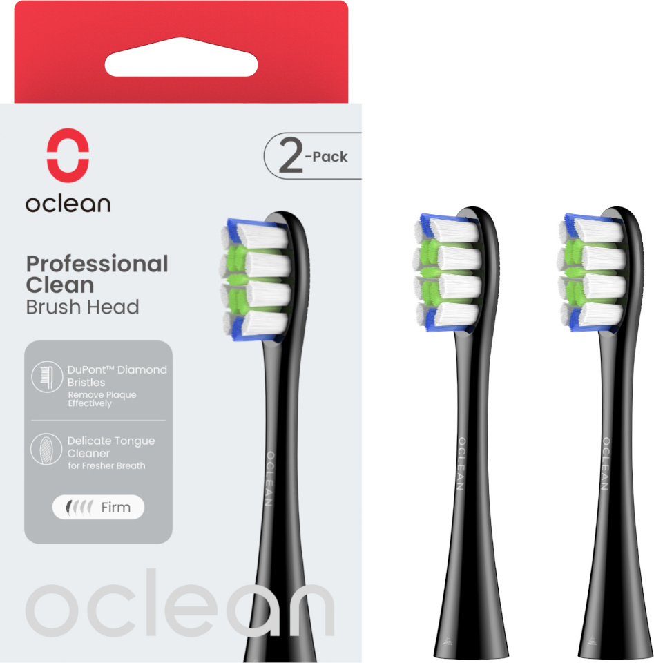 Oclean lisaharjad Professional Clean Brush Head, must, 2tk