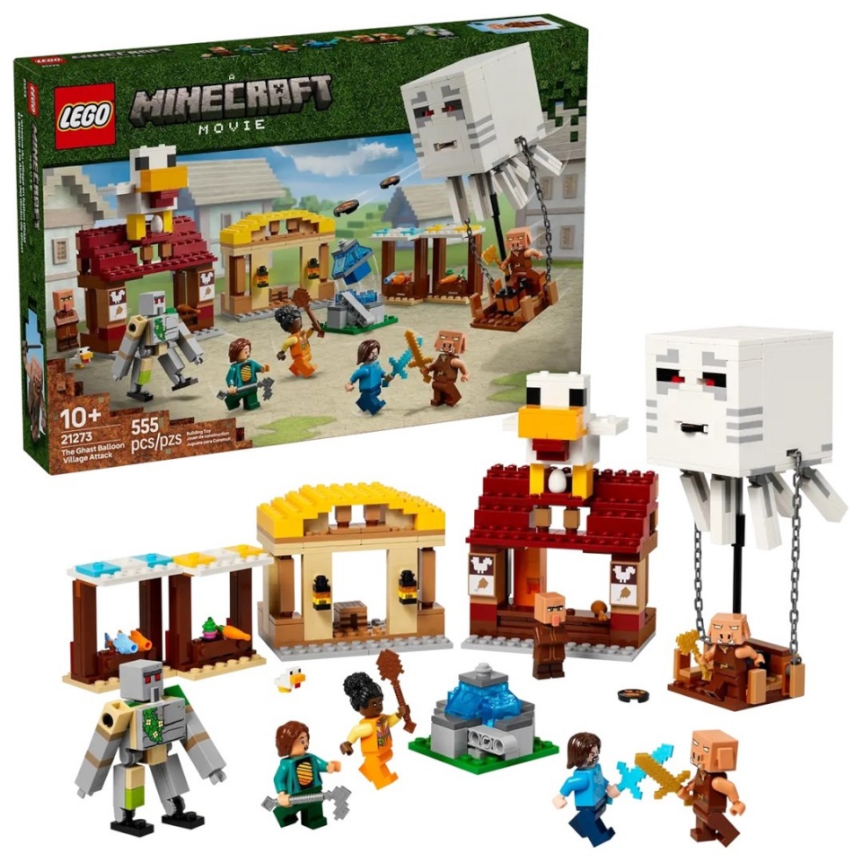 Lego klotsid MINECRAFT 21273 The Ghast Balloon Village Attack