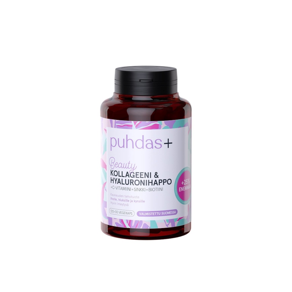 Pure+ toidulisand Collagen & Hyaluronic Acid, 120+30tk
