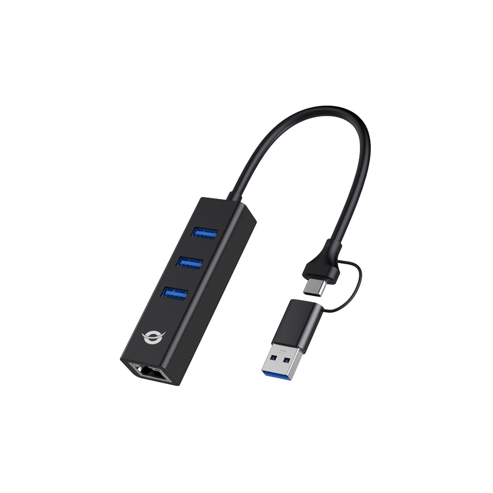 Conceptronic võrgukaabel Conceptronic DONN07BA 3-Port USB Hub with Gigabit-Network
