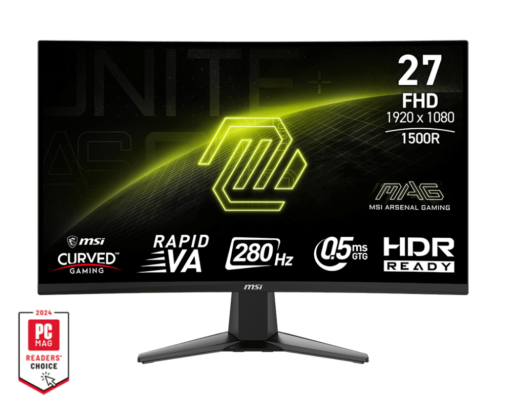 MSI monitor mag 276cxf 27" curved matte, Va, FHD, 16:9, 280hz 0.5Ms, must mag276cxf