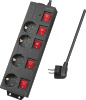 Logilink pikendusjuhe Steckdosenleiste 4-fach,4xCEE 7/3,m. 5Schalter,schw