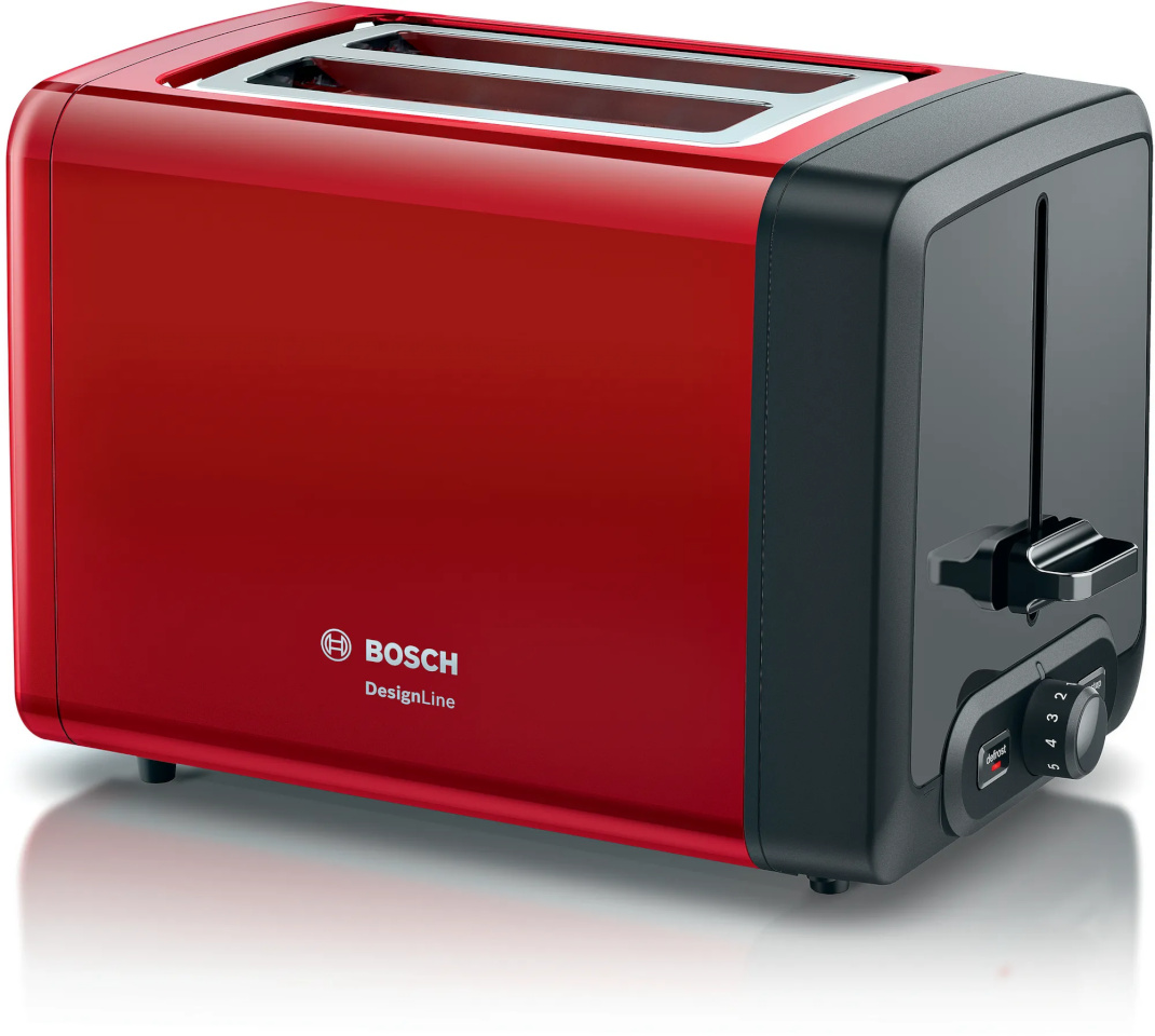 Bosch röster TAT4P42 DesignLine Toaster, punane/must