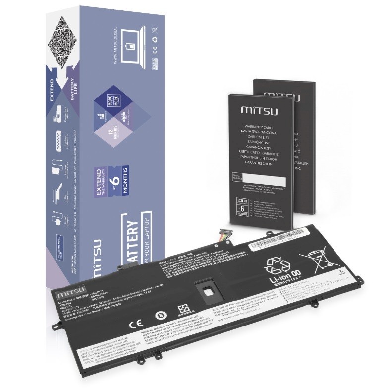 Mitsu sülearvuti aku MITSU LENOVO THINKPAD X1 YOGA CARBON 3325mAh