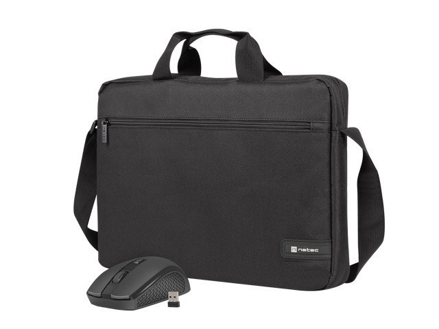 Natec sülearvutikott Notebook bag 15,6 inches Wallaroo 2 with wireless mouse, must