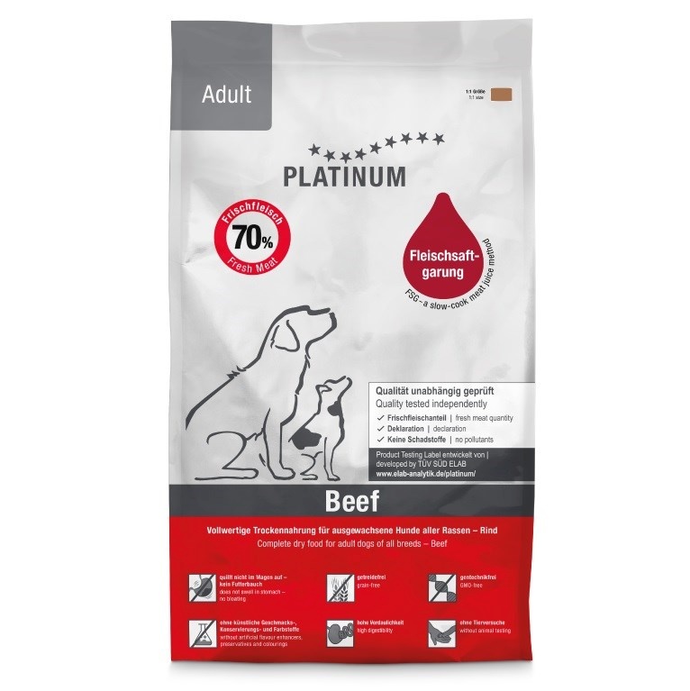 Platinum kuivtoit koerale Adult Beef, 1,5kg