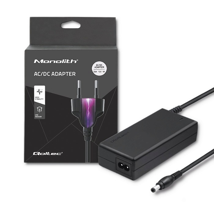 Qoltec laadija AC Adapter 72W 12V 6A 5.5*2.5