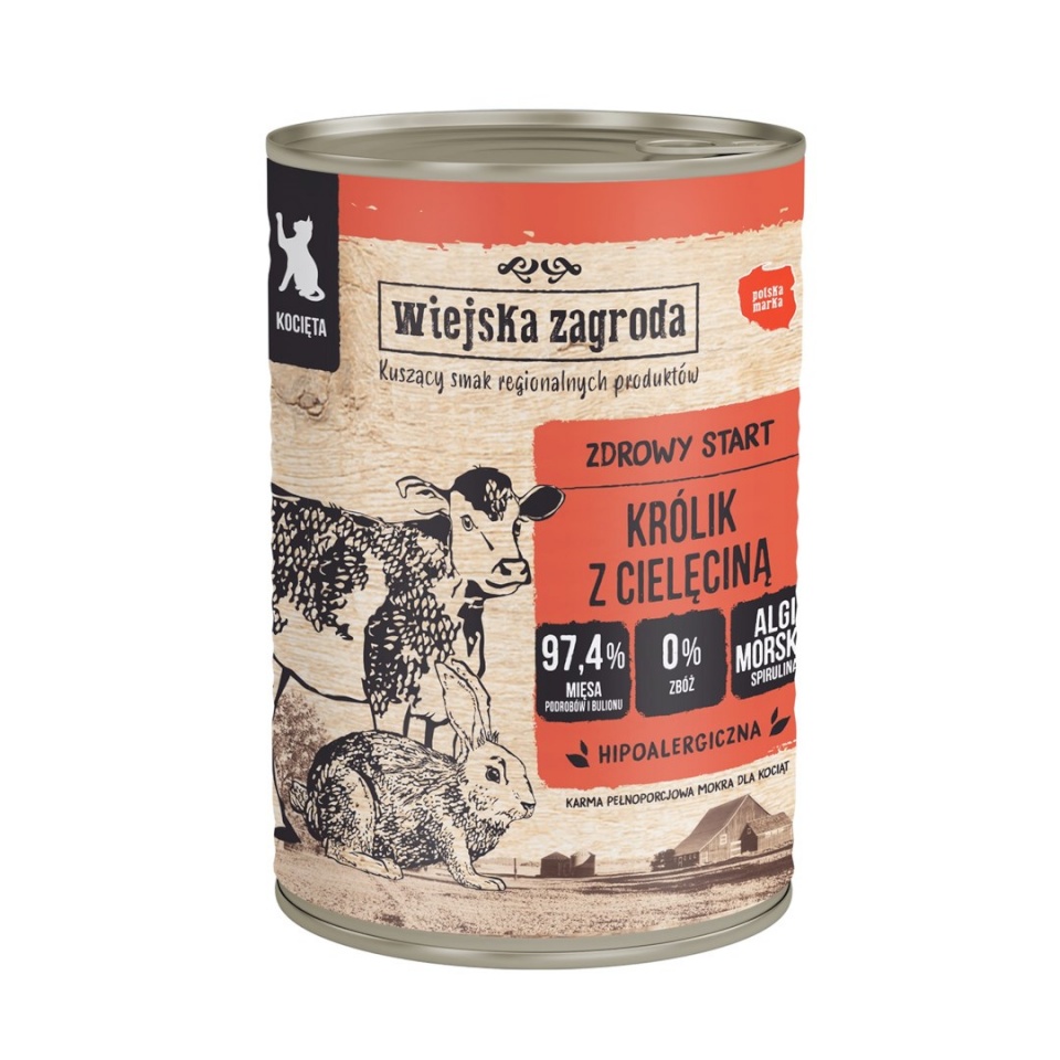 Country Farm kassitoit Rabbit with veal for kittens - Wet Cat Food- 400g