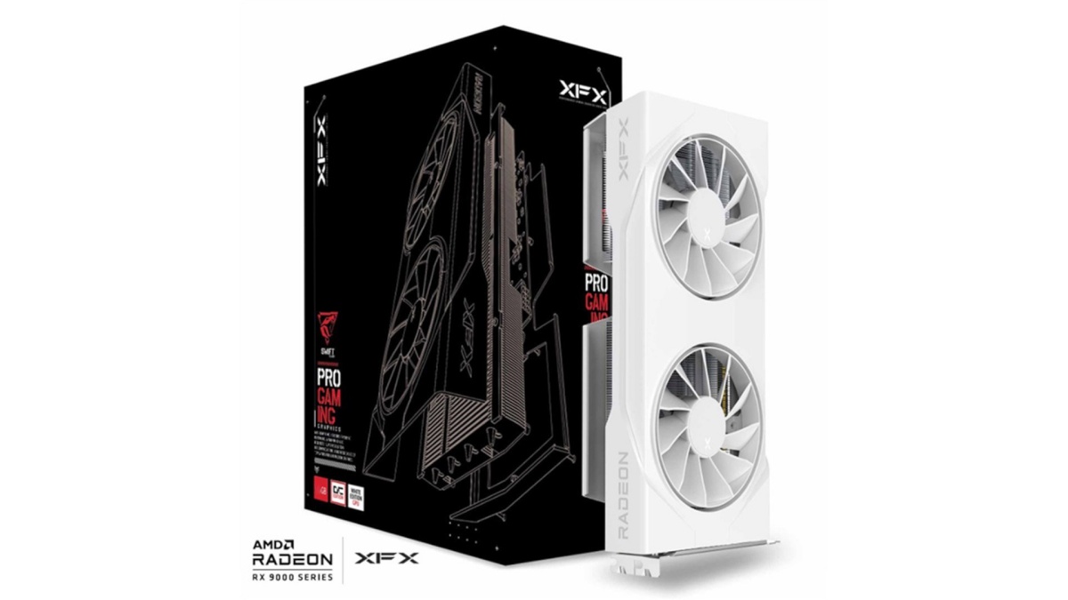 XFX videokaart RX 9060XT Swift Dual Fan OC 8GB GDDR6, valge
