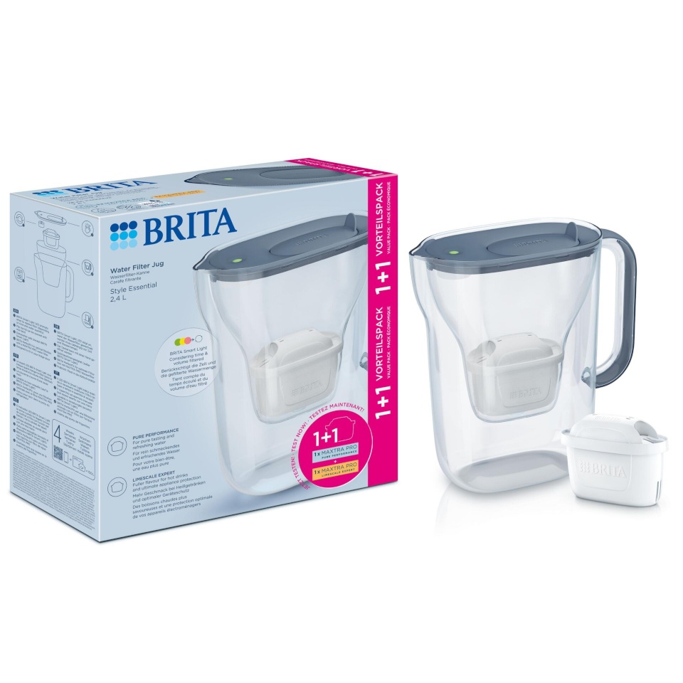 Brita veefilterkann Style Essential steinblau inkl. 1xMXPRO PP & 1xMXPRO EK