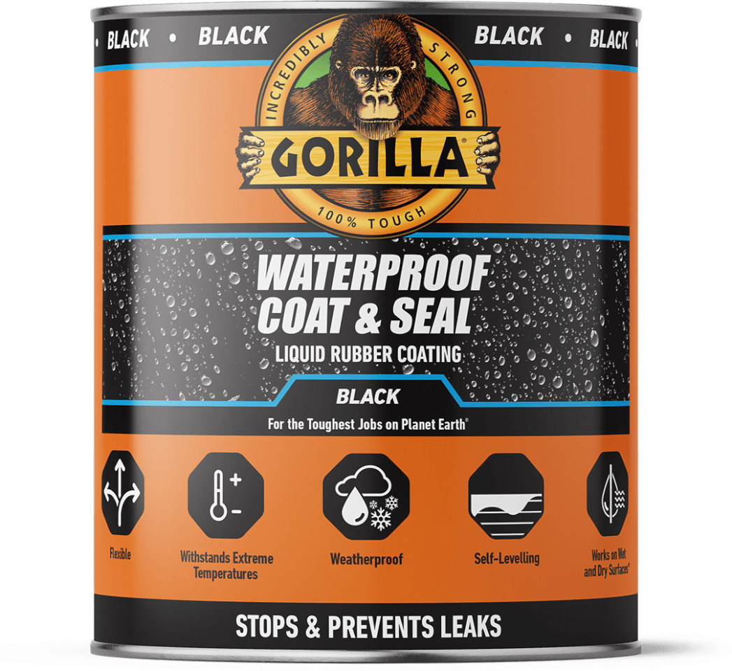 Gorilla hermeetik Waterproof Coat & Seal, 946ml, must