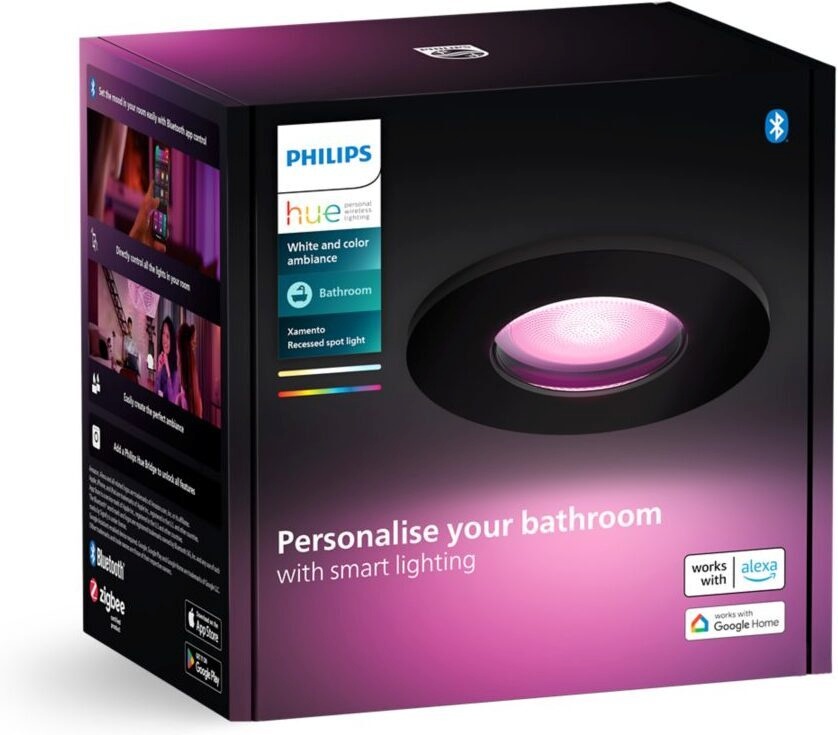 Philips süvistatav nutikas allvalgusti Hue White Ambiance Xamento, 1x4,2 W, GU10, must 