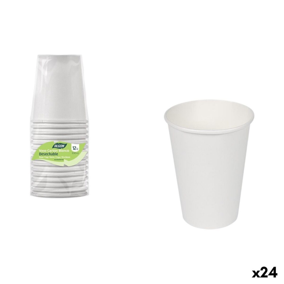 Algon klaaside komplekt valge Papp 330ml 12tk (24tk)