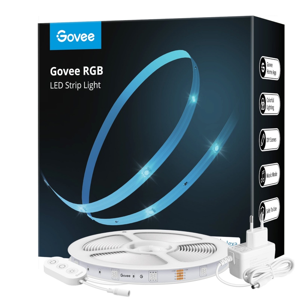 Govee nutikas LED-valgusriba RGB Smart Wi-Fi + Bluetooth LED Light Strip, 5m