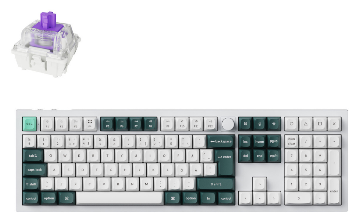 Keychron mänguriklaviatuur Q6 HE 100% valge