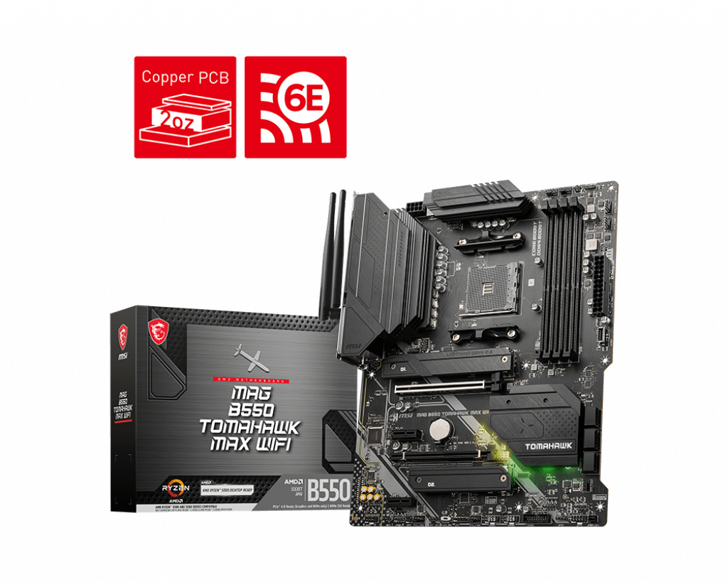 MSI emaplaat MAG B550 Tomahawk Max WiFi AMD AM4 DDR4 ATX, 7C94-043R