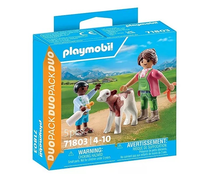 Playmobil klotsid Set z Duo Pack 71803 Gospodyni wiejska z dzieckiem i cielakiem