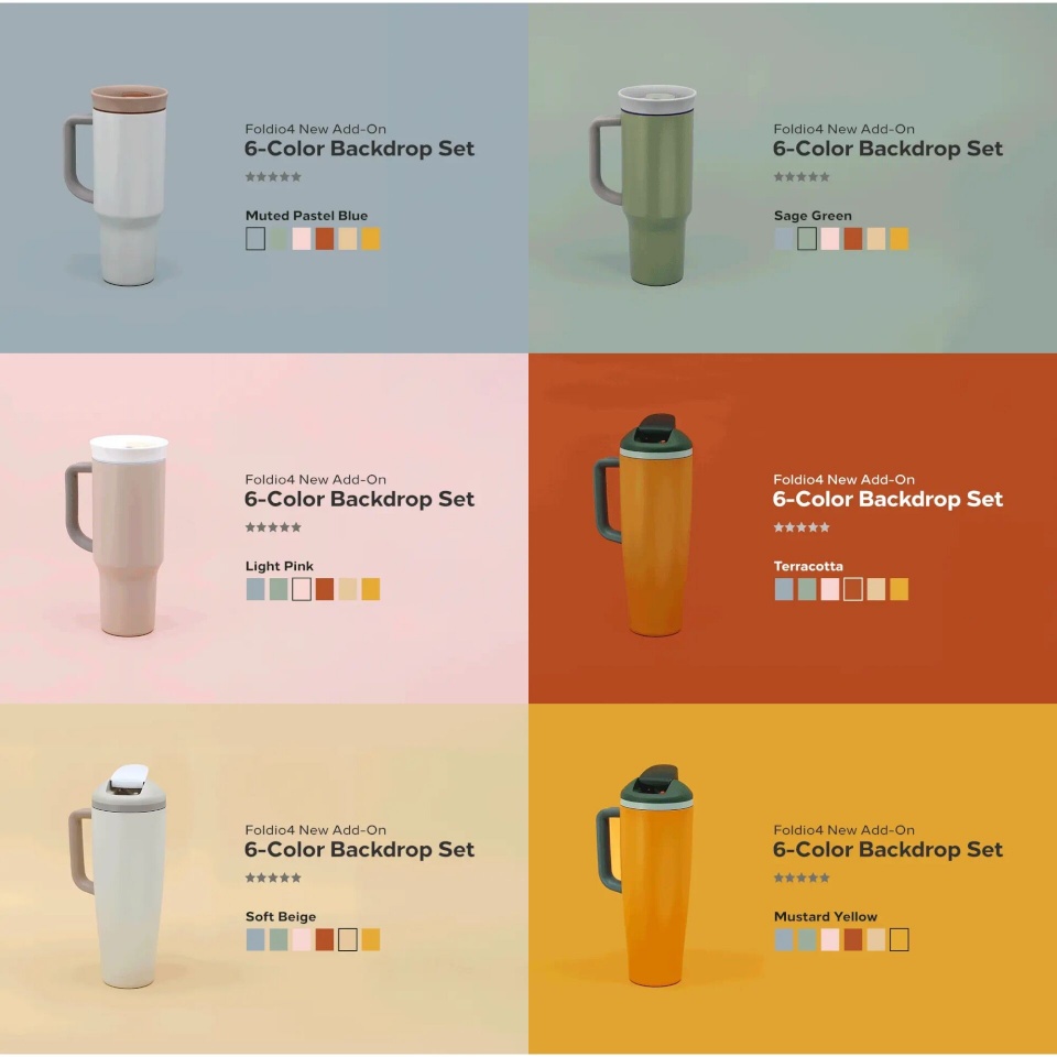 Orangemonkie Background Set 6-Colors for Foldio 4