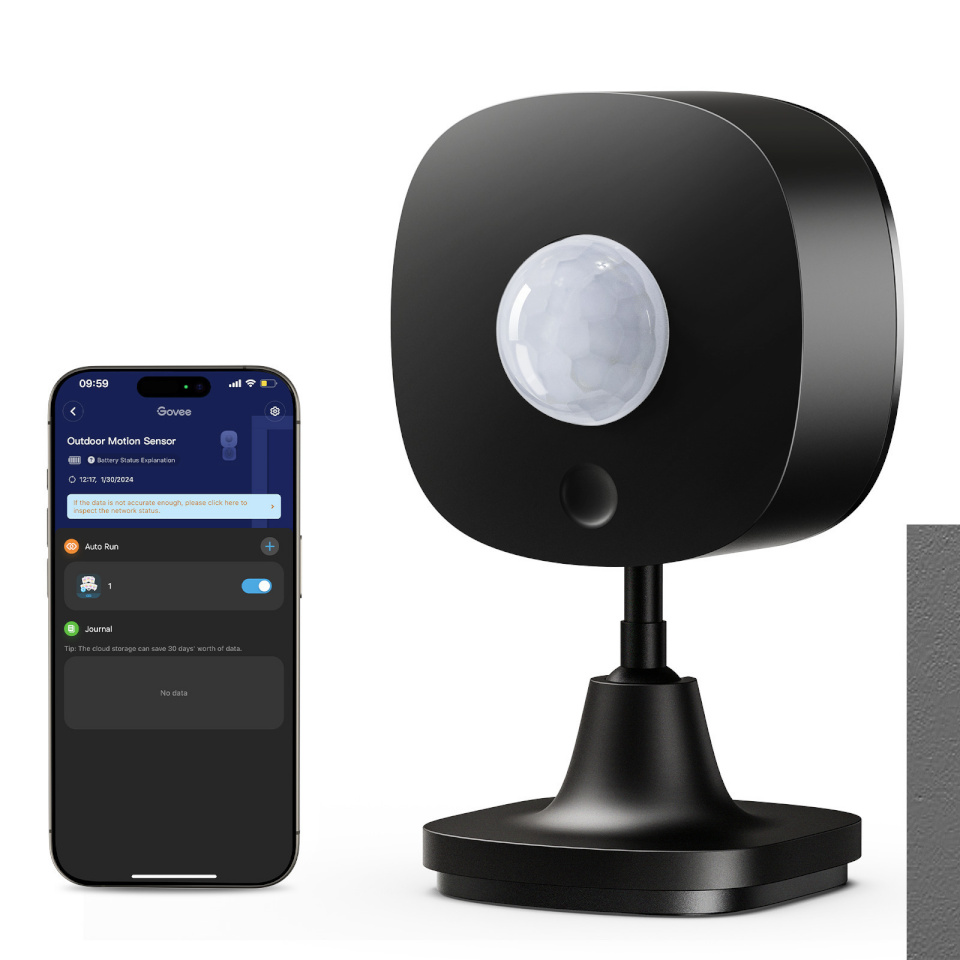 Govee välistingimustes liikumisandur H5129011 Outdoor Motion Sensor, must