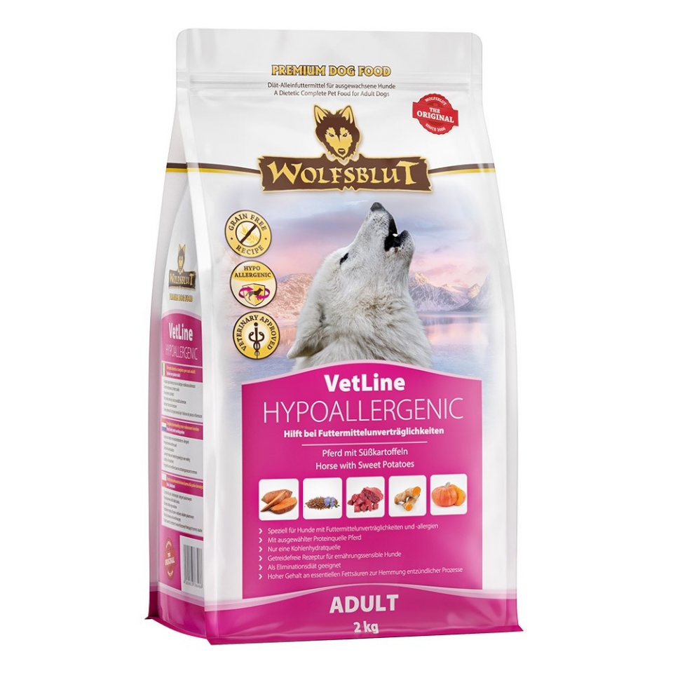 Wolfsblut kuivtoit koerale VetLine Hypoallergenic Adult Horse, 2kg