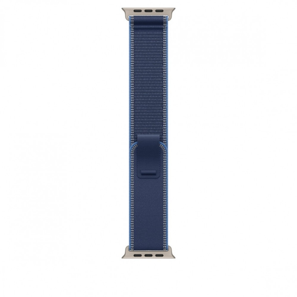 Apple 49mm sinine/Bright sinine Trail Loop - S/M - Natural Titanium Finish