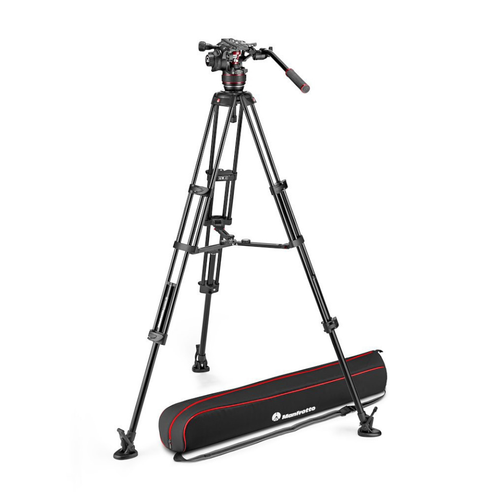 Manfrotto statiiv 608 Nitrotech videopea, alumiiniumist kahe jalaga statiiv