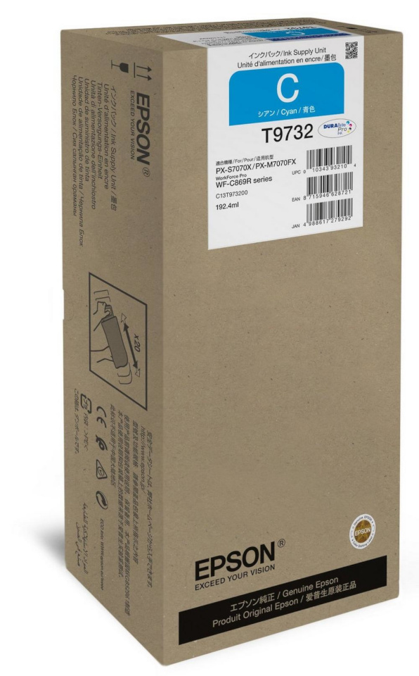 Epson WorkForce Pro WF-C869R XL Ink Supply Unit, C13T97320N, tindikassett Ink Pack, Cyan