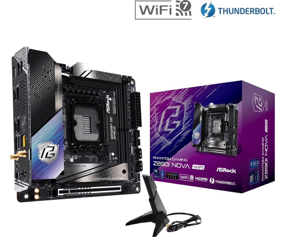 ASRock emaplaat Z890I NOVA WIFI, LGA1851 DDR5,, mITX