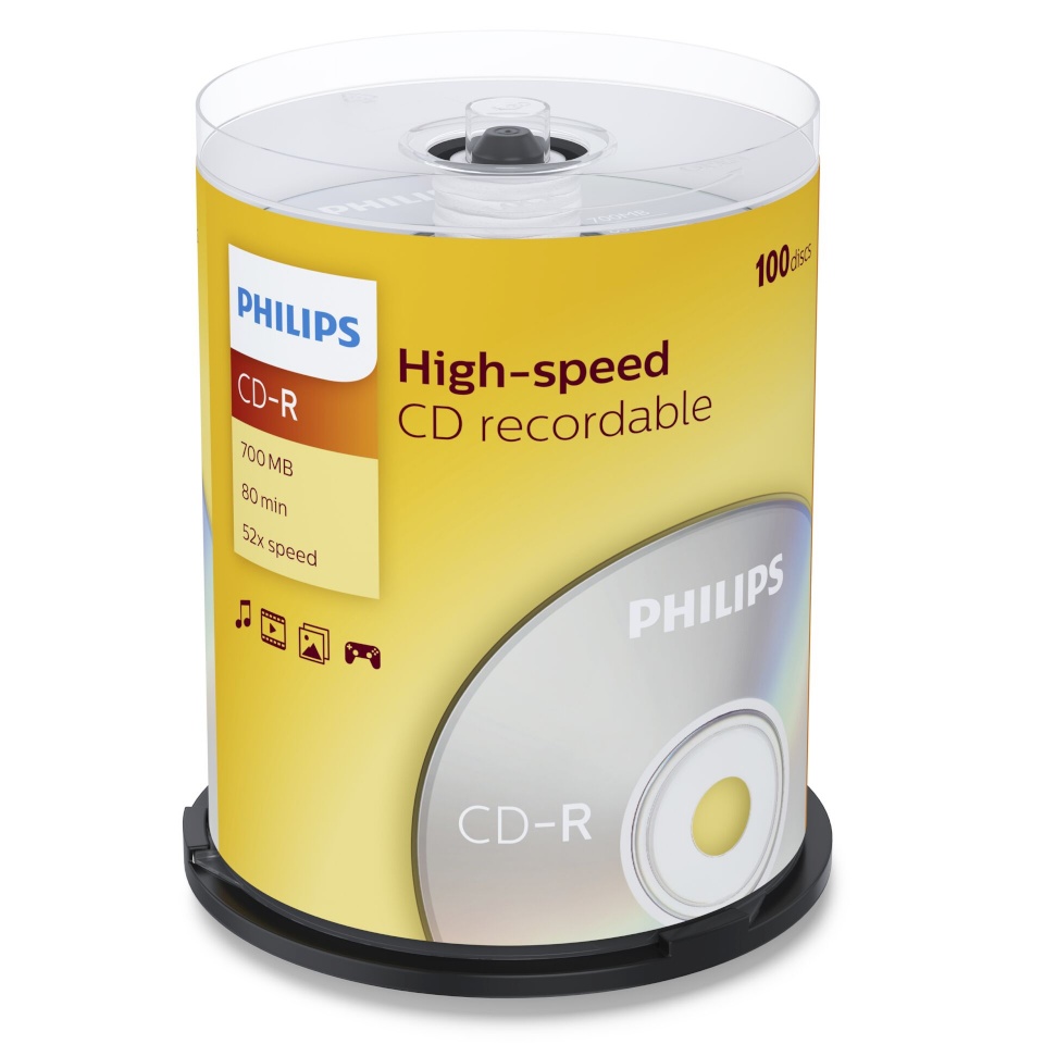 Philips toorikud 100tk CD-R 80Min 700MB 52x SP