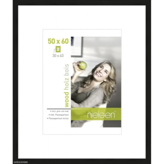 Nielsen Design pildiraam Photo Frame Wooden 8988026 Apollon must 50x60 / 30x40 cm