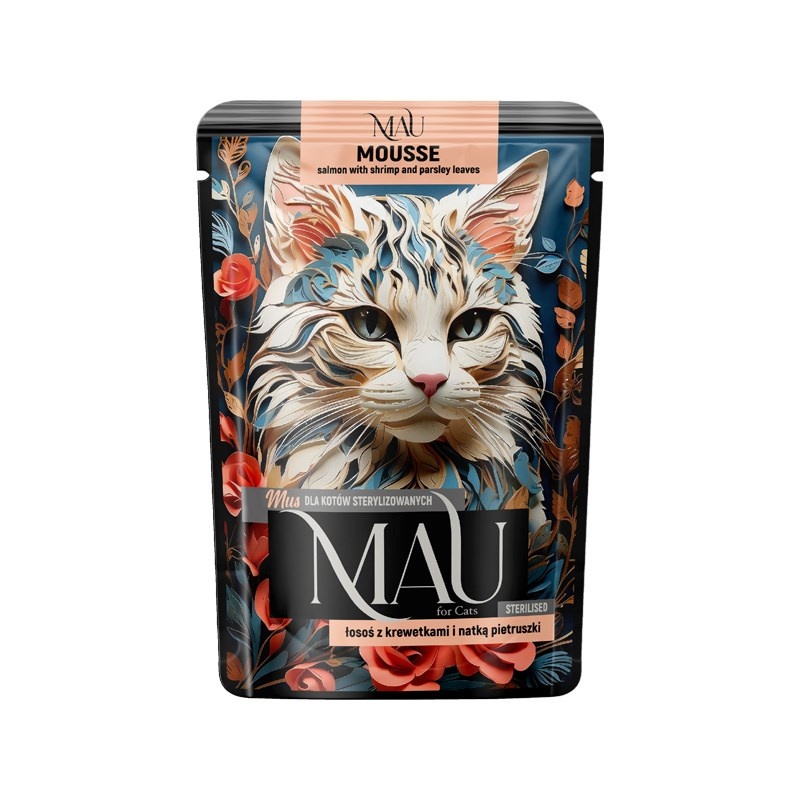 Dolina Noteci kassitoit MAU Mousse Sterilised Salmon with Shrimp and Parsley, 85g